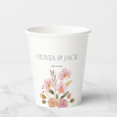 Elegante Blumenhochzeit Pappbecher (Vorderseite)