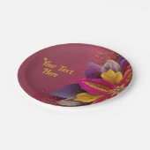 Elegante Blumenhochzeit Pappteller (Schrägansicht)