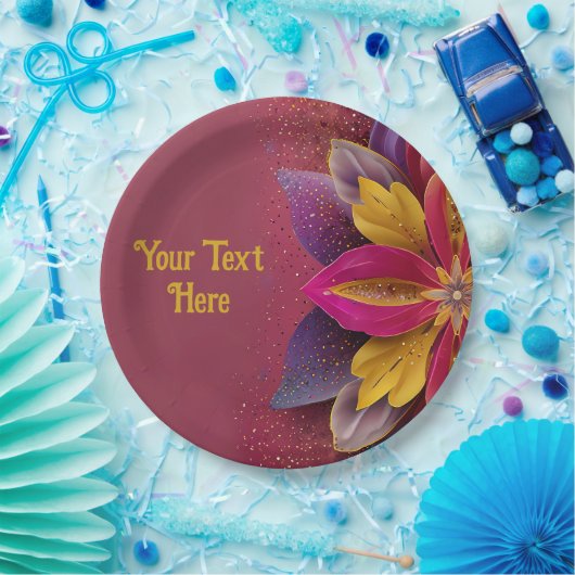 Elegante Blumenhochzeit Pappteller (Party)