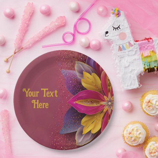 Elegante Blumenhochzeit Pappteller (Party)