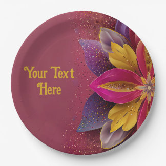 Elegante Blumenhochzeit Pappteller