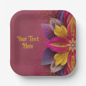 Elegante Blumenhochzeit Pappteller (Vorderseite)