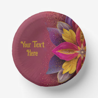 Elegante Blumenhochzeit Pappteller