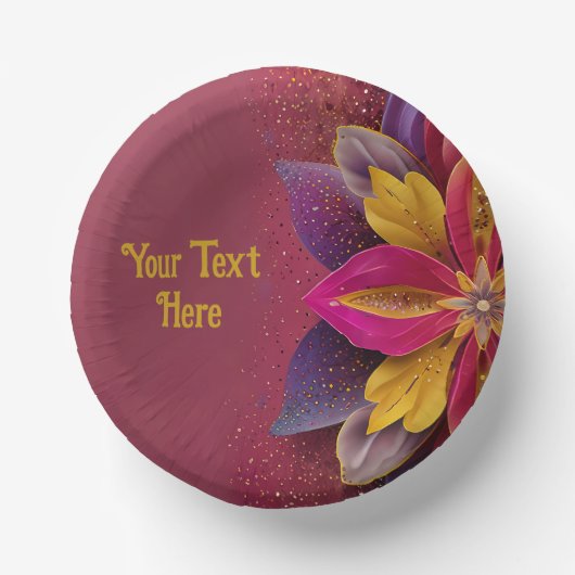 Elegante Blumenhochzeit Pappteller (Vorderseite)