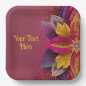 Elegante Blumenhochzeit Pappteller (Vorderseite)