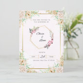 Elegante Blumenhochzeit | Personalisierbar Einladung (Stehend Vorderseite)