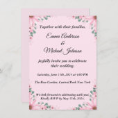 Elegante Blumenhochzeit | Personalisierbar Einladung (Vorne/Hinten)