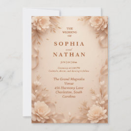 Elegante Blumenhochzeit | Personalisierbar Einladung