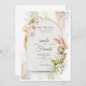 Elegante Blumenhochzeit | Personalisierbar Einladung (Vorne/Hinten)