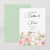 Elegante Blumenhochzeit Personalisiert Save The Date (Vorne/Hinten)