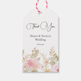 Elegante Blumenhochzeit Personalisierte Hochzeit Geschenkanhänger