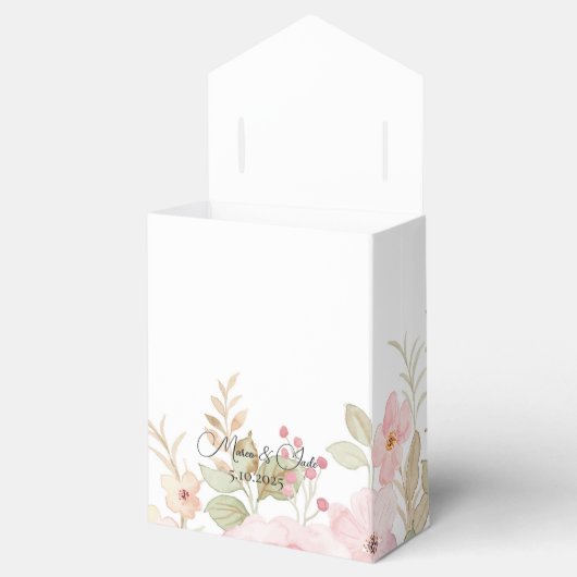 Elegante Blumenhochzeit Personalisierte Hochzeit Geschenkschachtel (Geöffnet)