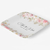 Elegante Blumenhochzeit Personalisierte Hochzeit Pappteller (Gewinkelt)