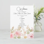 Elegante Blumenhochzeit Personalisierte Hochzeit Programm (Stehend Vorderseite)