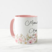 Elegante Blumenhochzeit Personalisierte Hochzeit Tasse (Vorderseite Links)