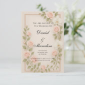 Elegante Blumenhochzeit | Romantik Boho RSVP Karte (Stehend Vorderseite)