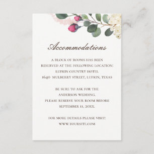 Elegante Blumenhochzeit   Rose Unterkunft + QR Begleitkarte