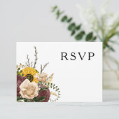 Elegante Blumenhochzeit RSVP Karte (Stehend Vorderseite)