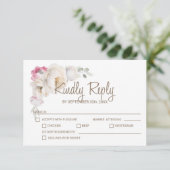 Elegante Blumenhochzeit RSVP Karte (Stehend Vorderseite)