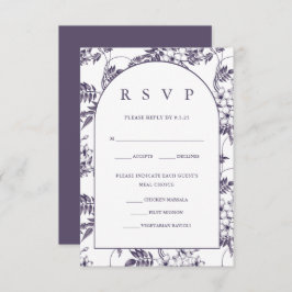 Elegante Blumenhochzeit RSVP Karte