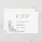 Elegante Blumenhochzeit RSVP Karte (Vorne/Hinten)