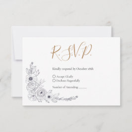 Elegante Blumenhochzeit RSVP Karte