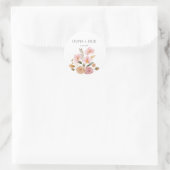 Elegante Blumenhochzeit Runder Aufkleber (Tasche)