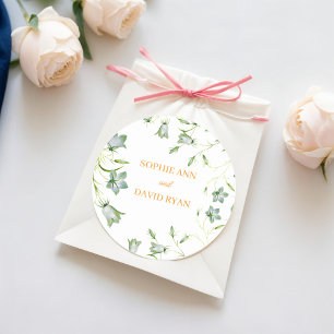 Elegante Blumenhochzeit Runder Aufkleber