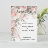 Elegante Blumenhochzeit Save The Date (Stehend Vorderseite)