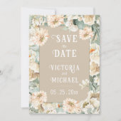Elegante Blumenhochzeit Save The Date (Vorderseite)