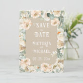Elegante Blumenhochzeit Save The Date (Stehend Vorderseite)