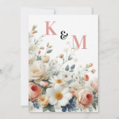 Elegante Blumenhochzeit Save The Date (Rückseite)