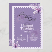 Elegante Blumenhochzeit - Save the Date (Vorne/Hinten)