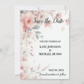 Elegante Blumenhochzeit Save The Date (Vorderseite)