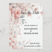 Elegante Blumenhochzeit Save The Date (Vorne/Hinten)
