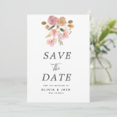 Elegante Blumenhochzeit Save The Date (Stehend Vorderseite)