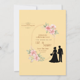 Elegante Blumenhochzeit Save The Date