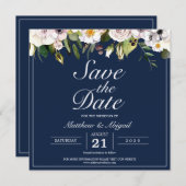 Elegante Blumenhochzeit Save The Date (Vorne/Hinten)