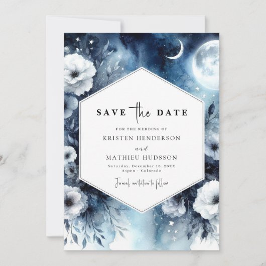 Elegante Blumenhochzeit Save The Date (Vorderseite)