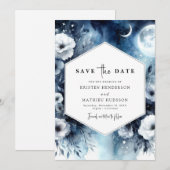 Elegante Blumenhochzeit Save The Date (Vorne/Hinten)