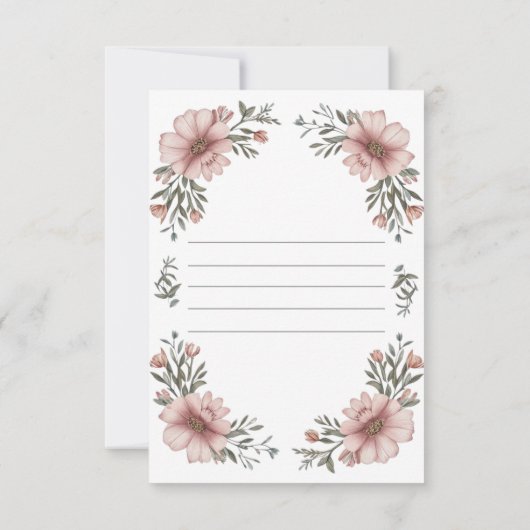 Elegante Blumenhochzeit Save the Date (Rückseite)