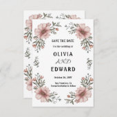 Elegante Blumenhochzeit Save the Date (Vorne/Hinten)