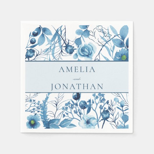 Elegante Blumenhochzeit Serviette (Vorderseite)
