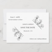 Elegante Blumenhochzeit speichern das Datum Save The Date (Vorderseite)