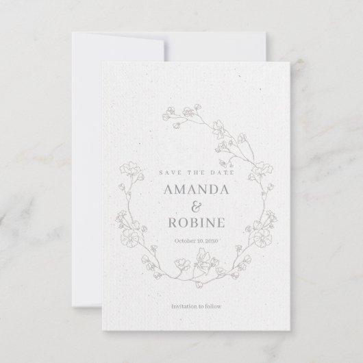 Elegante Blumenhochzeit speichern das Datum Save The Date (Vorderseite)