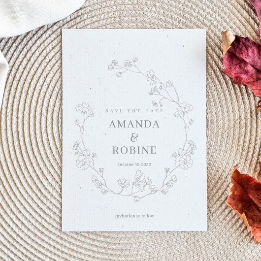 Elegante Blumenhochzeit speichern das Datum Save The Date