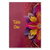 Elegante Blumenhochzeit Tischnummer (Rückseite)