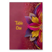 Elegante Blumenhochzeit Tischnummer (Vorderseite)