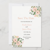 Elegante Blumenhochzeiten speichern das Datum der  Save The Date (Vorderseite)
