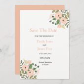 Elegante Blumenhochzeiten speichern das Datum der  Save The Date (Vorne/Hinten)